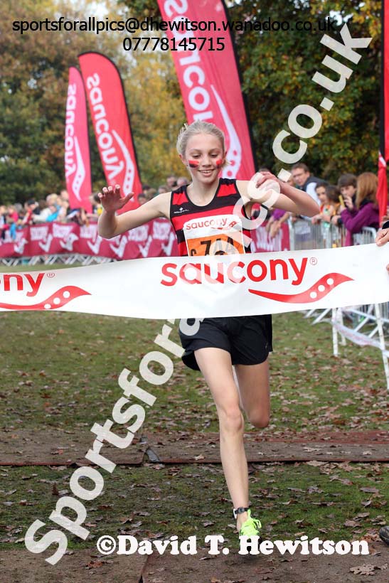 Girls under-15s, National Cross Country Relays, Berry Park, Mansfield. Photo: David T. Hewitson/Sports for All Pics